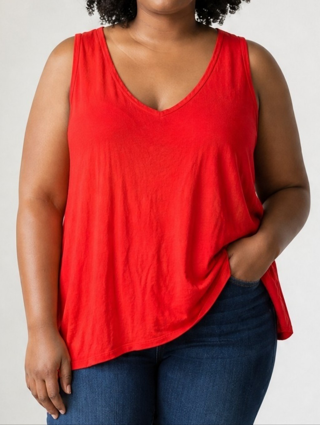 Terra & Sky Red Scoop Neck Tank Top